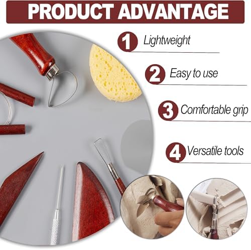 LINPHCEY 8-Piece Clay Sculpting Tools Set Perfect for Polymer Air Dry Modeling Clay Beginners & Professionals Ideal for DIY Pottery & Ceramics Tools for Clay Sculpey Sculpting & Crafting - Image 5