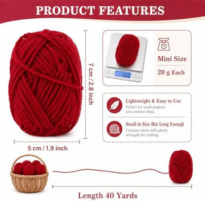 MAQIHAN Acrylic Yarn for Crocheting - Soft Knitting Yarn for Crafts, 15x20g - Image 7