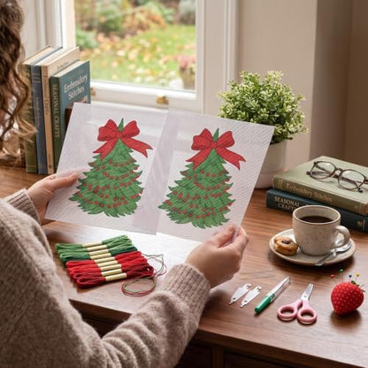 XunYee Needlepoint Canvas Kit, Christmas Tree - Image 6
