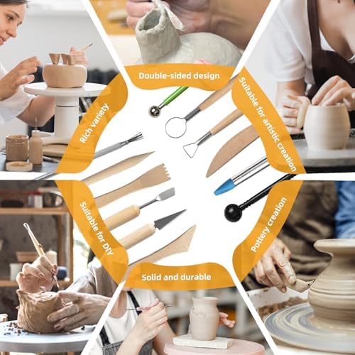 Leyclub 29 PCS Clay Tool, Clay Sculpting Tools Kit, Pottery Tools Can be Used for Stippling, Carving, Molding, and Shaping Clay Crafts, for Beginners, Hobbyists, Artists - Image 5