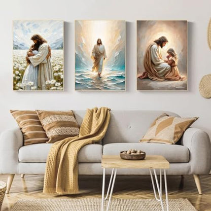 3 Pack Paint by Numbers Kit for Adults Framed Canvas, with Wooden Easel - Image 2