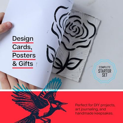 Linocut Printing Kit - Stamp Making Carving Tools - Crafts for Adults - Easter Unique Gifts - Teen Boy Gifts - Birthday Gift Ideas for Women - Hobbies DIY Kits for Adults, Boys, Girls, Women, Men - Image 5