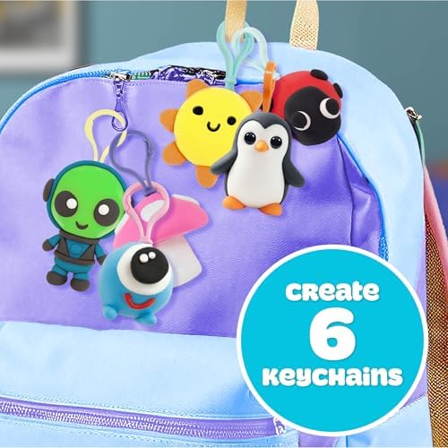 Play-Doh Air Dry Clay Mini Maker Creations, Makes 6 Keychains - Image 3