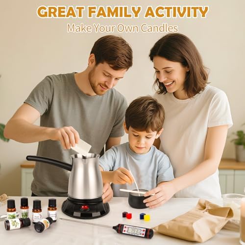 KIYTARBOO Candle Making Kit with Wax Melter, DIY Soy Candles Making Supplies for Adults and Beginners, Complete Jar Candle Kit for Starter, Perfect as Home Decoration Party Gift - Image 5