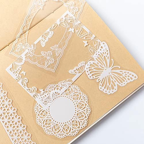 Alideco 260pcs Vintage Scrapbook Stickers Scrapbooking Paper Washi Junk Journaling Supplies Collage Album Aesthetic Cottagecore Picture Frames(Flowers Butterfly) - Image 5