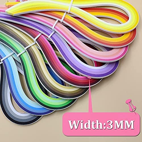 Zorfeter Multi-Color Quilling Paper Strips Kits, 3mm Width, 15" Length - Image 4