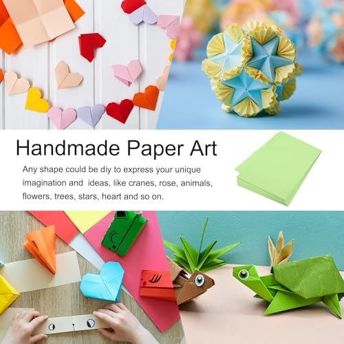 MECCANIXITY 100 Sheet Origami Paper Double Sided Light Green 8.3 x 5.8 Inch Square Sheet for Art Craft Project, Beginners, Gifts Decor - Image 6