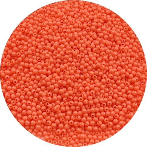 2000pcs Acrylic Round Beads for Crafts 4mm Resin Candy Color Spacer Beads with Hole for Jewelry Making Sewing Crafts Decoration Necklaces Bracelets Earrings Supplies(Orange) by Unknown