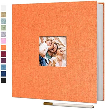 Vienrose Large Photo Album Self Adhesive for 4x6 8x10 Pictures Linen Scrapbook Album DIY 40 Blank Pages with A Metallic Pen by Vienrose