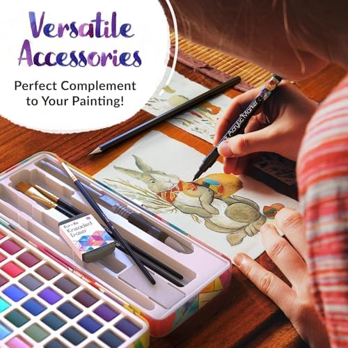 Watercolor Paint Set - 50 Travel Watercolors Kit for Adults, Beginners - Image 6