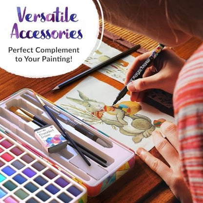 Watercolor Paint Set - 50 Travel Watercolors Kit for Adults, Beginners - Image 6
