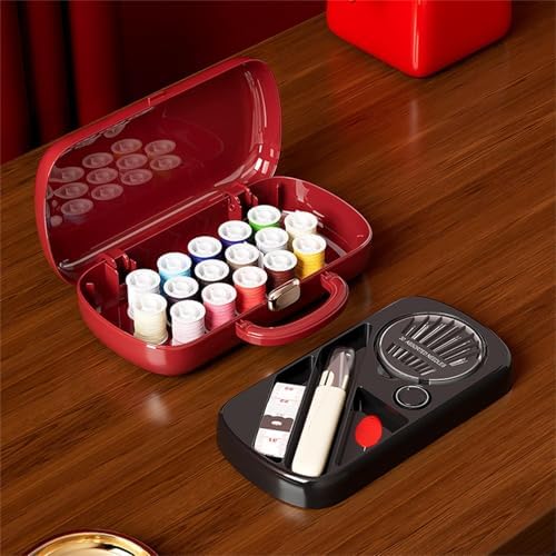 FKOG Sewing Project Kit, 151 Pcs Family Sewing Supplies Repair Kit Traveler Sewing Kit Sewing Thread Accessories DIY Sewing Supplies Organizer (Dark Red) - Image 3