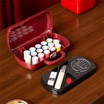 FKOG Sewing Project Kit, 151 Pcs Family Sewing Supplies Repair Kit Traveler Sewing Kit Sewing Thread Accessories DIY Sewing Supplies Organizer (Dark Red) - Image 3