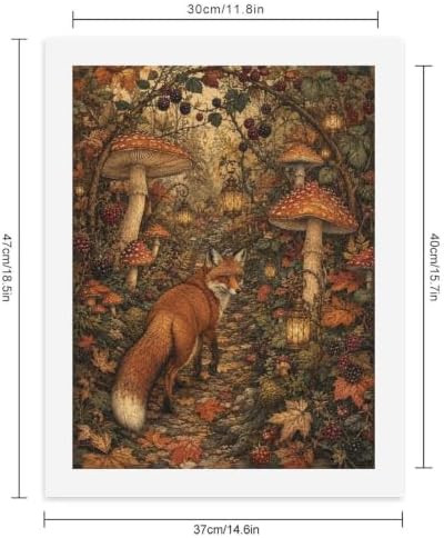 Bozfoxa Paint by Numbers Kit for Adults Beginner Fox Mushroom Forest - Image 2