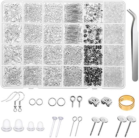Thrilez 3080Pcs Earring Supplies Kit - Includes Hooks, Backs, Rings, Pins, Posts and Tools for Making and Repairing by Thrilez
