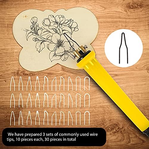 Wood Burning Kit Temperature Adjustable Pyrography Machine,Wood Burning Tool, 60W Digital Wood Burner with 30PCS Pyrography Wire Tips for Wood, Leather, Gourd - Image 4