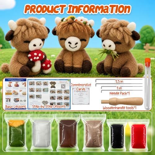 Voduynl Beginner Needle Felting Kit (Cow) - Image 2