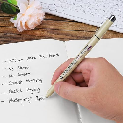 Muchcute Extra Fine Point Writing Pens,6 Black 0.25mm Smooth No Bleed Bible - Image 7