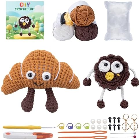 EOKPHULL Crochet Kit for Beginners, Easy DIY Crochet & Knitting Kit for Adults with Step-by-Step Video Tutorials, Yarns, Stuffing, Crochet Hook and Accessories, Crochet Craft Set by Unknown