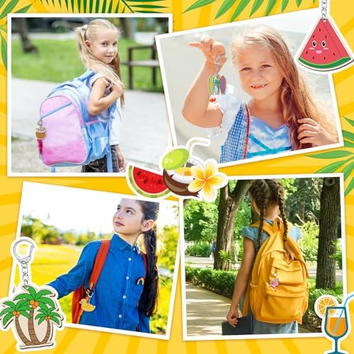 Trnayi 36 Pcs Summer Unfinished Wood Keychains Color Your Own DIY Craft - Image 6