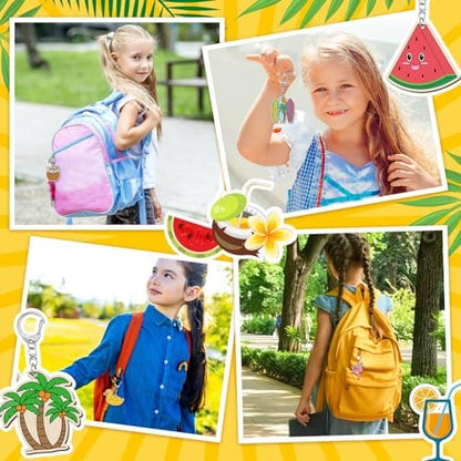 Trnayi 36 Pcs Summer Unfinished Wood Keychains Color Your Own DIY Craft - Image 6