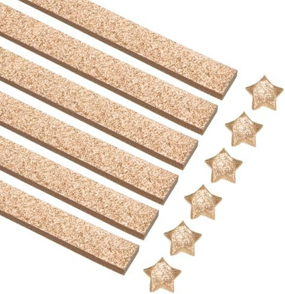 MECCANIXITY 360 Sheets Origami Paper Glitter Stars Papers Light Brown Fold Paper for Beginner Arts Crafts Projects,0.4 x 9.3 Inch by MECCANIXITY