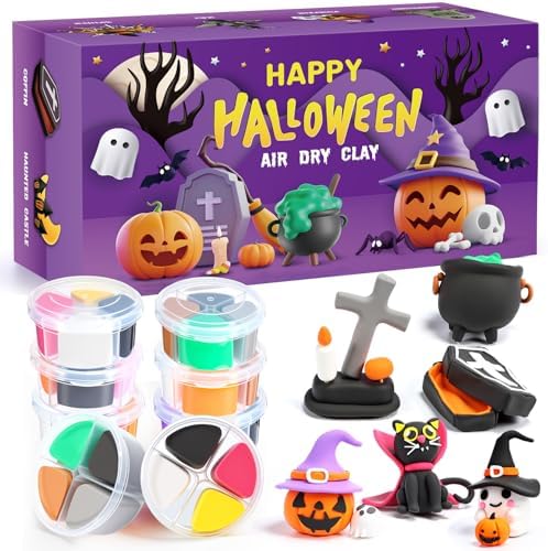 Capoda 24 Boxes Halloween Air Dry Clay Kits Modeling Clay for Kids Gifts by Capoda