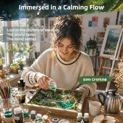 Microland Calming Craft Kits for Adults DIY Zen Forest Landscape Resin Craft Kit Fun Creative Crafting Set for Teens Women Relaxing Adult Activities on Ladies Night Crafty Artist Gift for Mom Birthday - Image 3