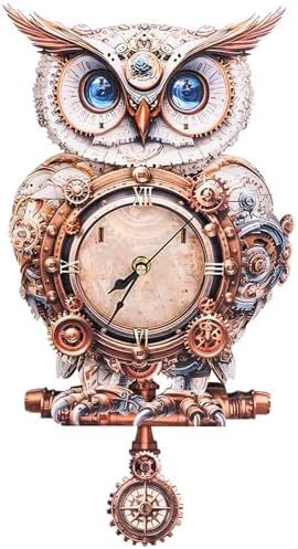 3D Puzzles for Adults, Cute Owl Wall Clock 3D Wooden Puzzles Clock Kits for DIY Birthday Gift for Women Men Home Decor Holiday Christmas by Jollitot