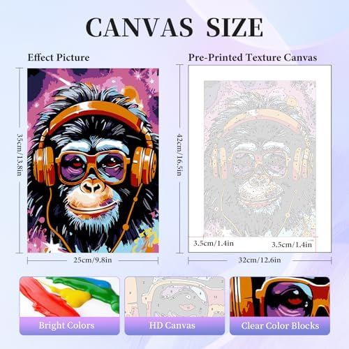 Okarina 6 Pack Paint by Numbers Kit for Adults & Beginners, Animals Designs - Image 2
