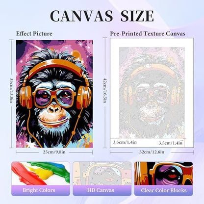 Okarina 6 Pack Paint by Numbers Kit for Adults & Beginners, Animals Designs - Image 2