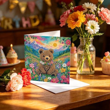 LAKEQUILL DIY Diamond Art Painting Greeting Kit, 12 Pieces, Creative Craft Set，Flower Animals - Image 5