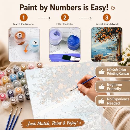 AUKELHJ Paint by Numbers Kit for Adults Beginner, Landscape, 16X20 Inch - Image 5