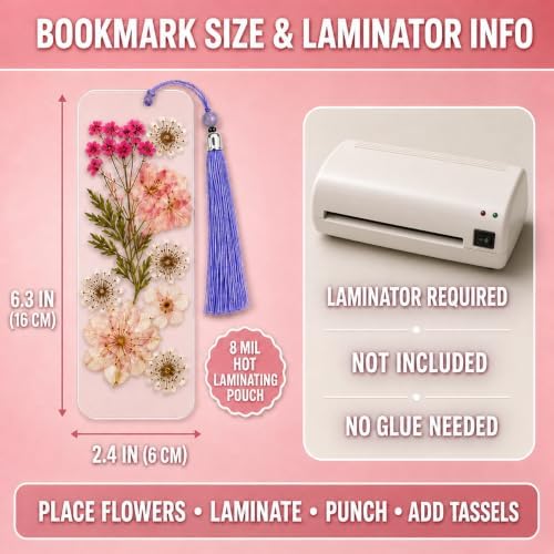 Corerpin 656 PCS Pressed Flower Bookmark Making Kit(Laminator Required) - Image 7