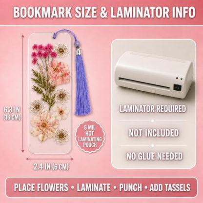 Corerpin 656 PCS Pressed Flower Bookmark Making Kit(Laminator Required) - Image 7
