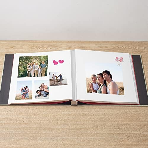 Large Photo Album Self Adhesive 4x6 5x7 6x8 8x10 Pictures Scrapbook Magnetic Album DIY Scrap Book 60 Sticky Pages Linen Cover DIY Photo Album with A Metallic Pen and DIY Accessories(Grass Green) - Image 2