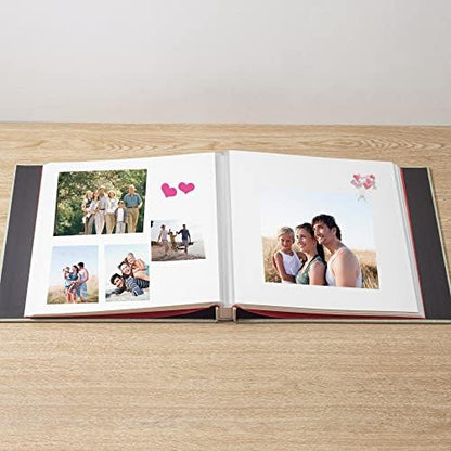 Large Photo Album Self Adhesive 4x6 5x7 6x8 8x10 Pictures Scrapbook Magnetic Album DIY Scrap Book 60 Sticky Pages Linen Cover DIY Photo Album with A Metallic Pen and DIY Accessories(Grass Green) - Image 2