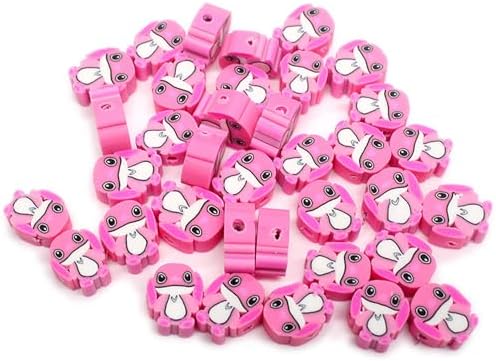 100 Pcs Polymer Clay Beads Mixed Heishi Spacer Beads Supplies for DIY Bracelet Earring Necklace Jewelry Making (Pink) by PEVOGON