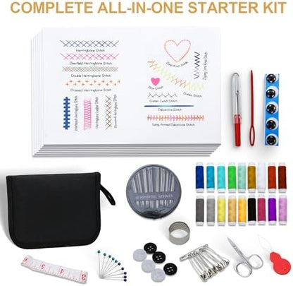 ZMJY Stitch Book with 106 Practice Stitches & Sewing Kit, Includes Instruction Manual, Embroidery Book for Beginners, DIY Embroidery Kit, Learn Cross Stitch, Unique Craft Art Gift - Image 3