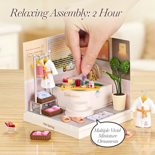 Miniature House DIY Bathroom Spa Kit with Acrylic Display Case - Image 5