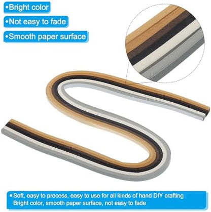 PATIKIL 600pcs Quilling Strips Paper 3/16"(5mm) 21" Origami Paper Quilling Strip for Art DIY Hand Craft Christmas, Brown - Image 3