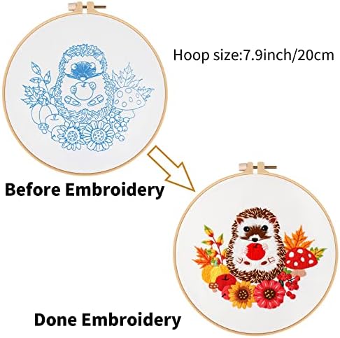 Louise Maelys Cute Hedgehog Embroidery Kit for Beginners Animal Craft - Image 4