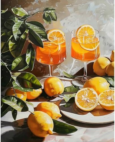 Paint by Numbers Kit for Adults, Lemon Number Painting, 16 x 20 Inch by GEEHEIY