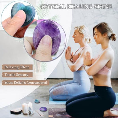 4-Design Worry Stone Mold w/DriedFlowers Resin Yoga StressRelief - Image 3