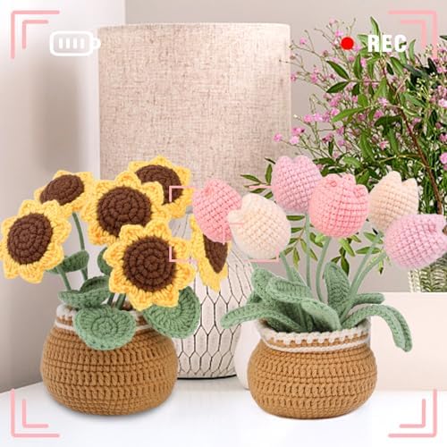 Crochet Kit, Tulip and Sunflower Crochet Kit for Beginners, Knitting Kit - Image 6