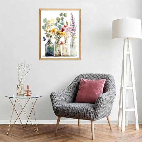 AIRDEA Flowers Paint by Numbers for Adults 16x20in Bottle Flowers Painting by Number Kits for Beginner Frameless Easy Acrylic Oil Painting on Canvas with Paints and Brushes - Image 7