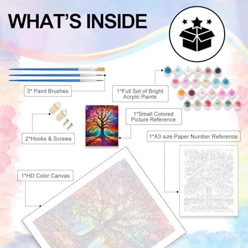 Tree of Life Paint by Numbers Kit for Adults Without Frame 16x20 IN - Image 4