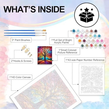 Tree of Life Paint by Numbers Kit for Adults Without Frame 16x20 IN - Image 4