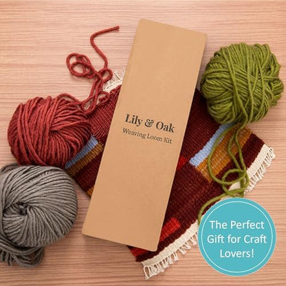 Lily & Oak Weaving Loom for Adults & Kids - Weaving Loom Kit | Beginner-Friendly Table Loom & Lap Loom with Yarn, Tools & Instructions | Wooden Loom for Multicraft Projects (15.8 x 11.8 inches) - Image 6