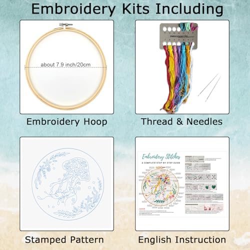 Louise Maelys Jellyfish Embroidery Kit for Beginners Adults - Image 2